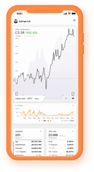 Smartphone-app met live crypto-gegevens voor portfoliobeheer